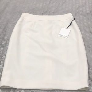 Calvin Klein light cream pencil skirt